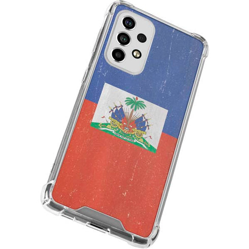 Haitian Flag Distressed Galaxy A53 5G Clear Case